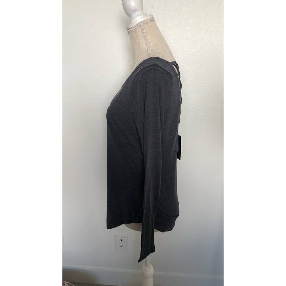 Chaser Granite Macrame Long Sleeve Top - M - Picture 3 of 5